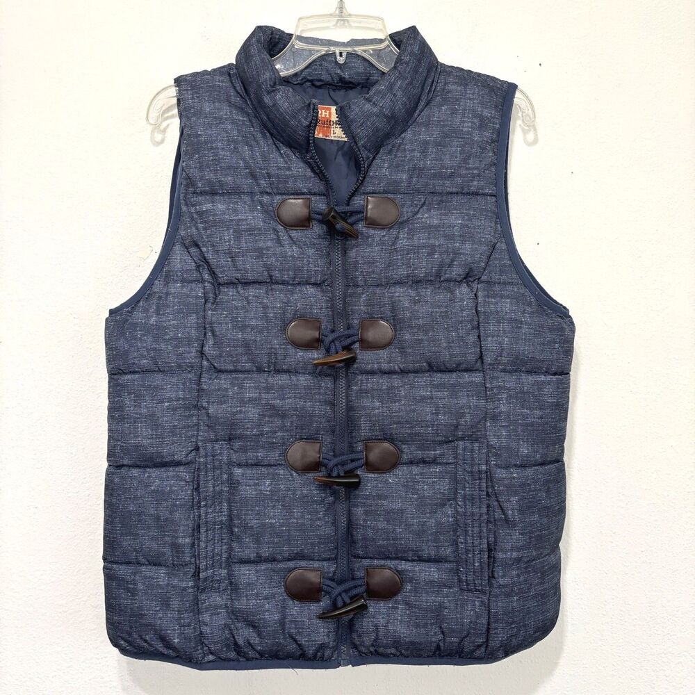 Womens Quilted Puffer Vest Large Preppy Heritage Packable Down Alternative